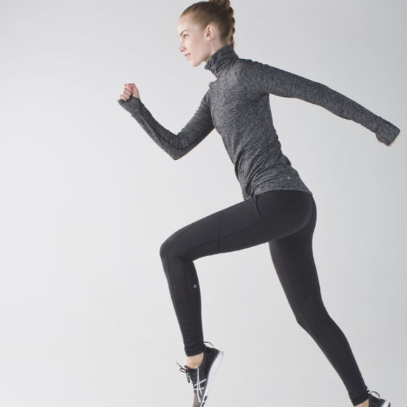 Lululemon Kanto Catch Me 1/2 Zip Stripe Black /grey - Picture 2 of 12